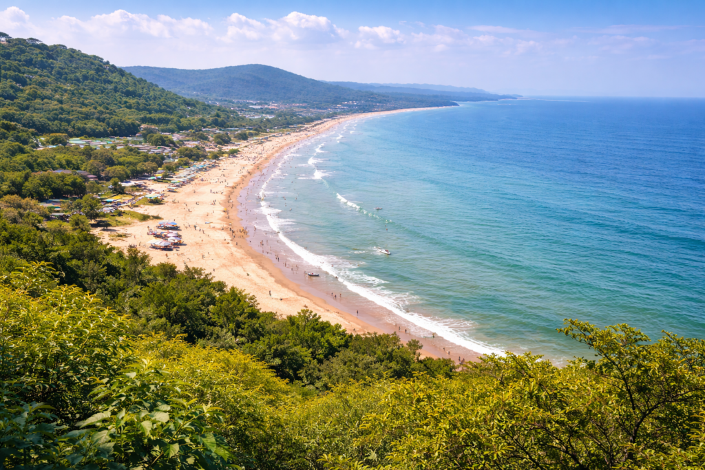 overlooking the bay of bengal view from Thotlakonda in Visakhapatnam