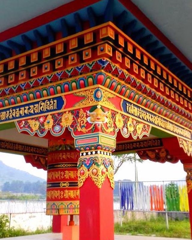 Colorful Tibetan architecture at Chandragiri monastery Odisha