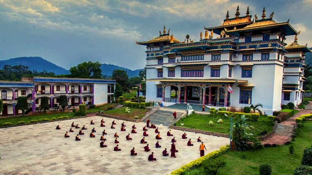 Buddhist temple complex in Chandragiri in Odisha hill region